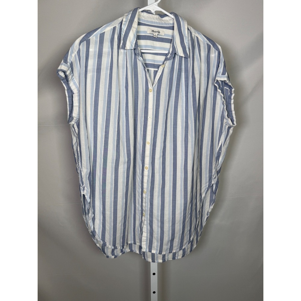 Madewell Blue & White Striped Button-Up Shirt